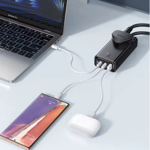 MCDODO CH-466 70W GaN Power Strip – 4-In-1 Fast Charging Hub (Black)